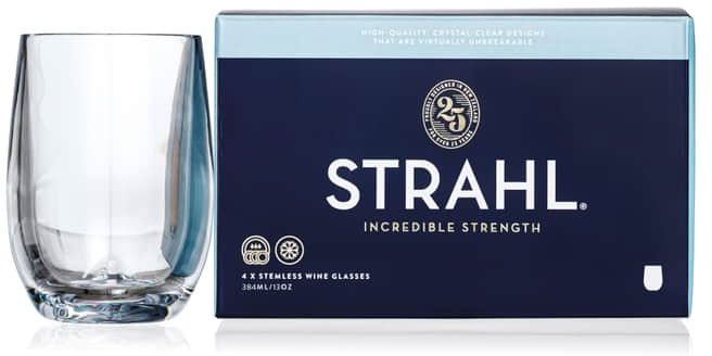 Strahl Vinglass u/stett gavepakke 384 ml 4 stk