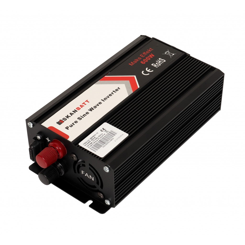 SKANBATT Inverter 12V 600W Ren Sinus