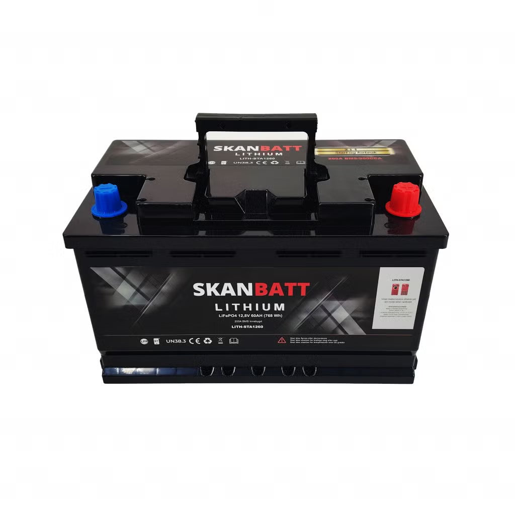 SKANBATT Lithium Start- og forbruksbatteri 12V - Bluetooth