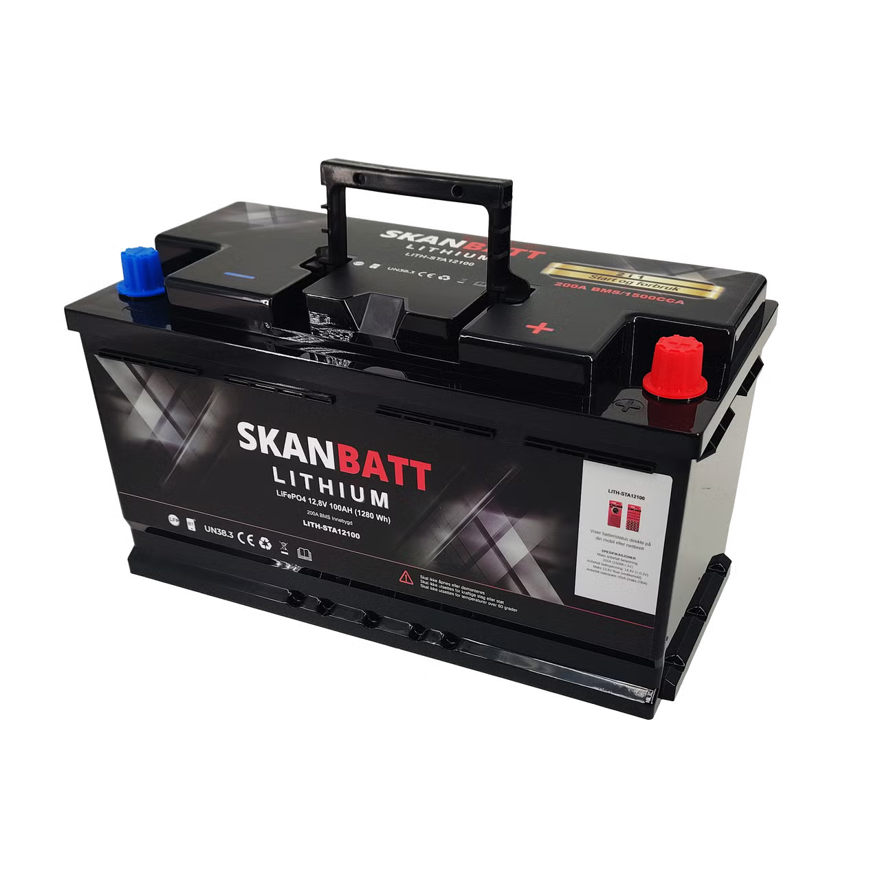 SKANBATT Lithium Start- og forbruksbatteri 12V - Bluetooth
