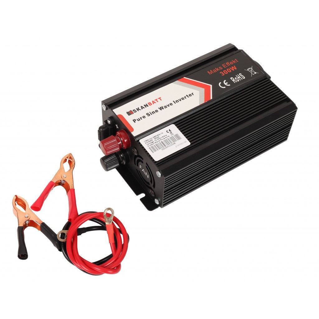 SKANBATT Inverter 12V 300W Ren Sinus