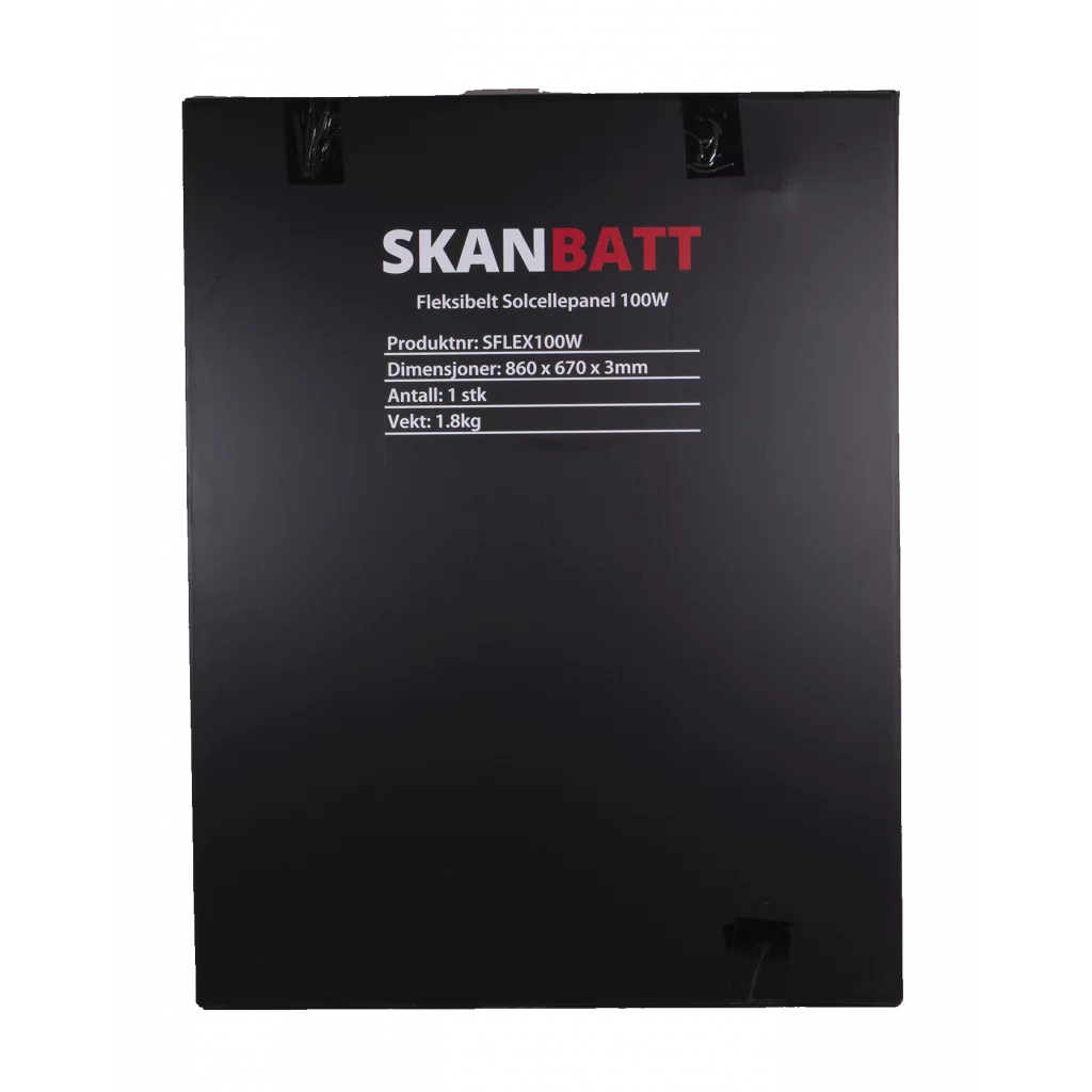 SKANBATT Fleksibelt Solcellepanel 100W - ETFE - 860x670x3mm