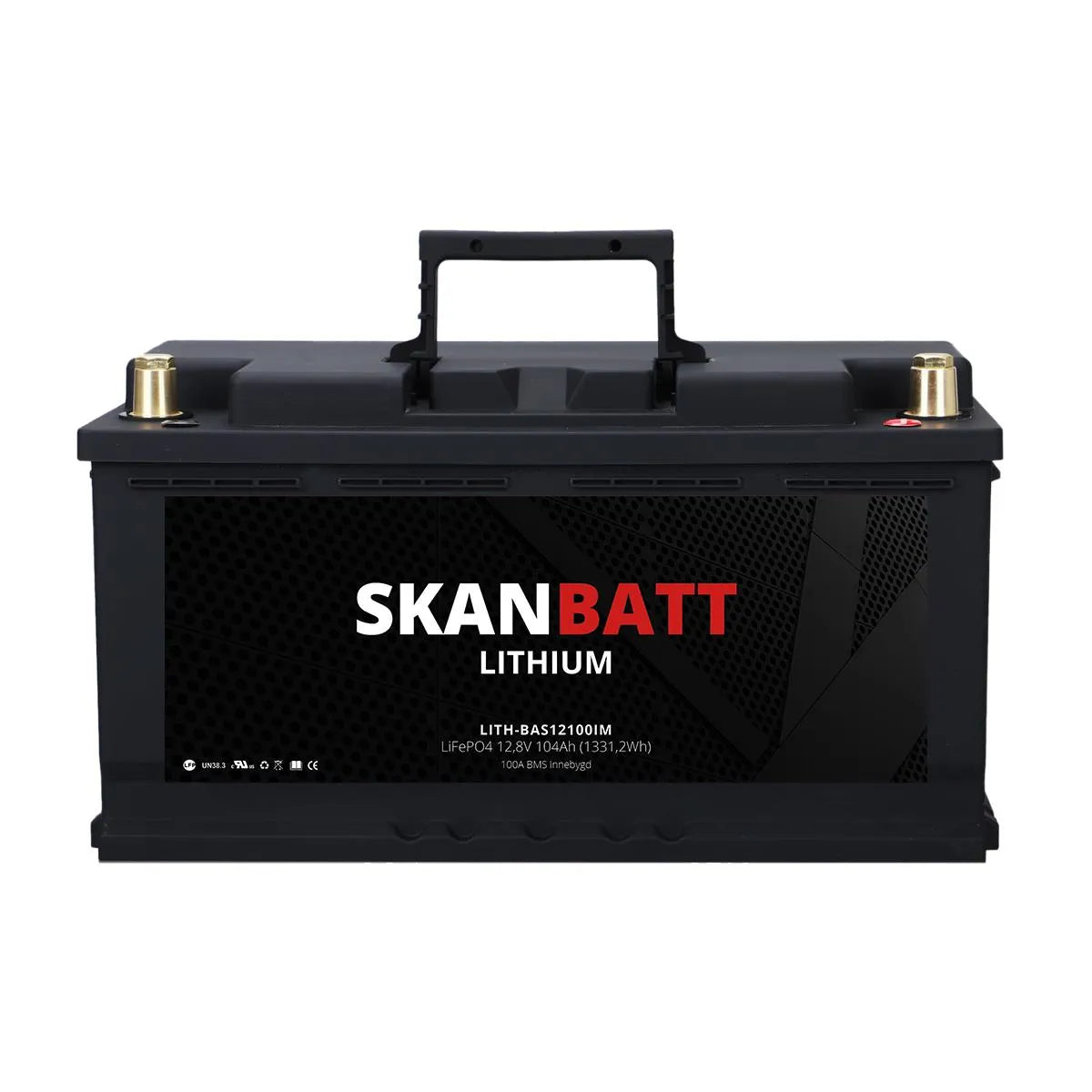 SKANBATT Lithium Batteri 12V 104AH 100A BMS