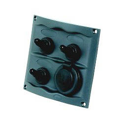 Bryterpanel 3 brytere + 12V uttak - BEP