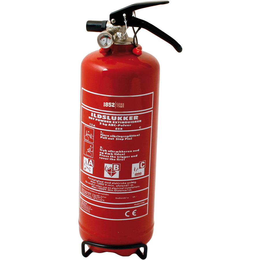 Brannslukker m/holder 2 Kg ABC, 1852