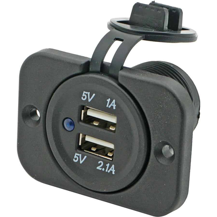 USB uttak, dobbel 12/24V