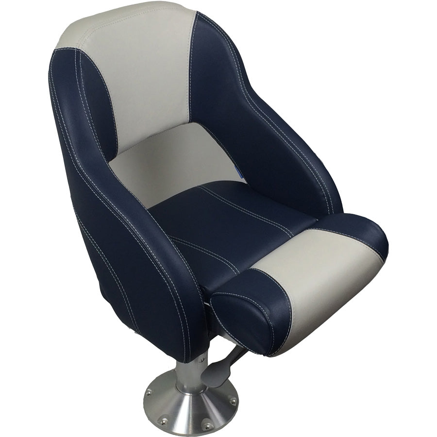 Båtstol BJR52 flip-up mørkeblå og lysegrå