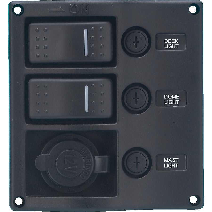 Bryterpanel med aut.sikring, 12V uttak