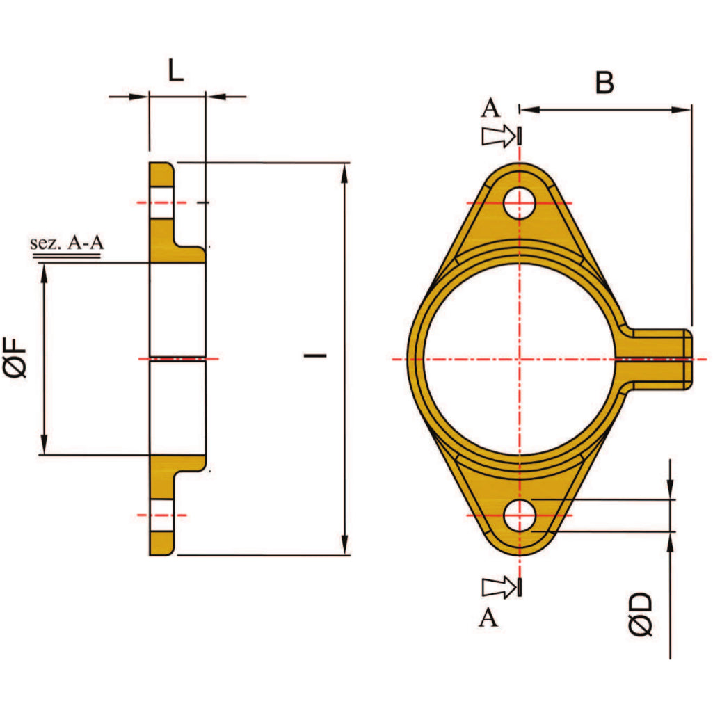 Innvendig monteringsflens for hylserør