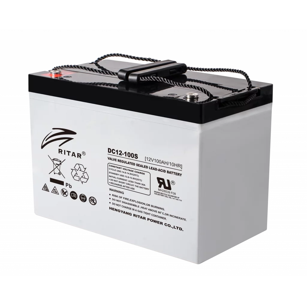 RITAR AGM Deep Cycle Batteri 12V 100AH C10 (307x169x211mm) +venstre