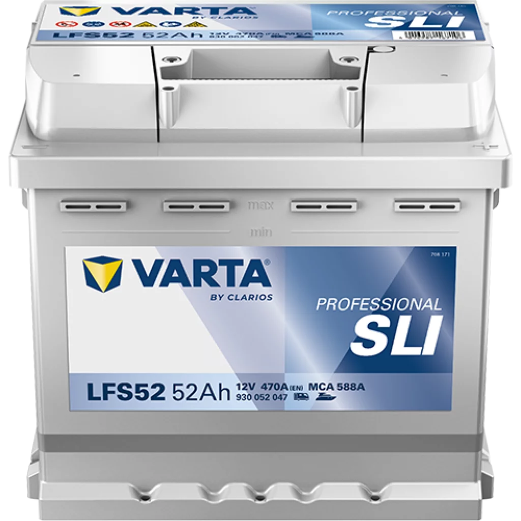 VARTA Fritidsbatteri 12V 52AH 470 CCA (207x175x190mm) + høyre LFS52 (593700)