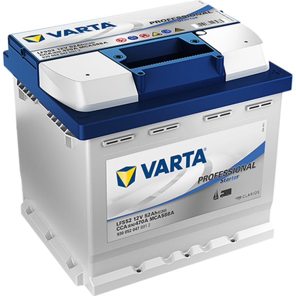VARTA Fritidsbatteri 12V 52 AH 470 CCA (207x175x190mm) + høyre LFS52