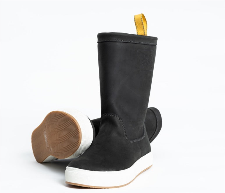 BOATBOOT -  HIGH CUT NONLACE LEATHER BLACK