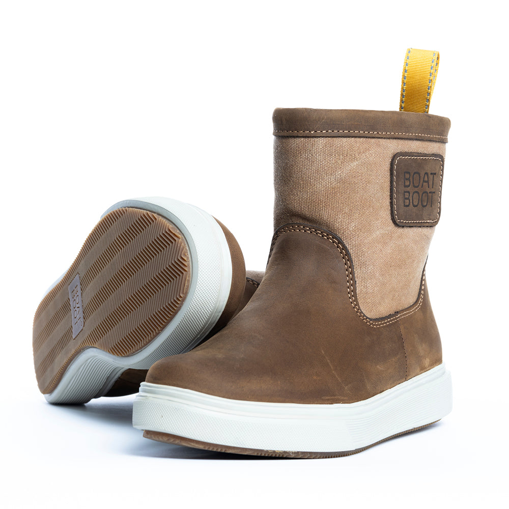 BOATBOOT - LOWCUT CANVAS LEATHER BROWN