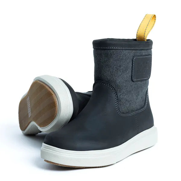 BOATBOOT - LOWCUT CANVAS LEATHER BLACK