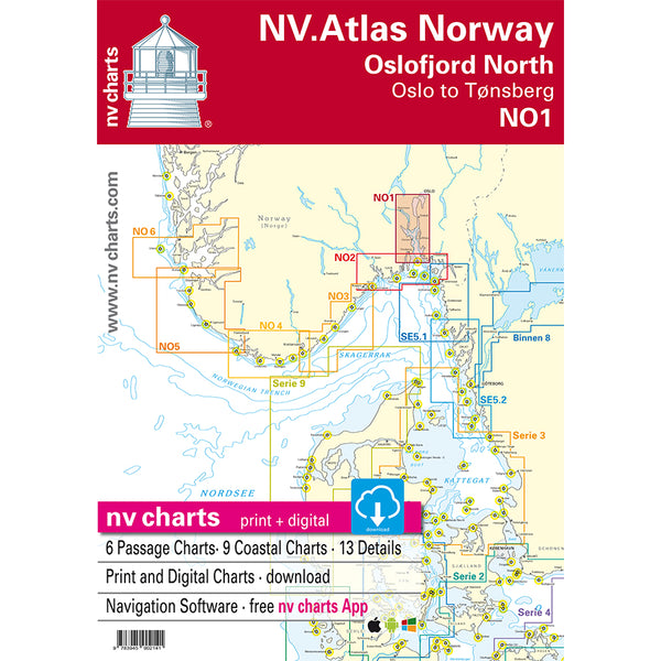 Kart kombi Atlas No 1 - Oslo til Tønsberg