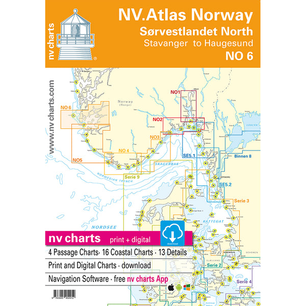 Kart kombi Atlas No 6 - Stavanger til Haugesund