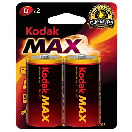 Alkalisk batteri D, 2 stk - Kodak