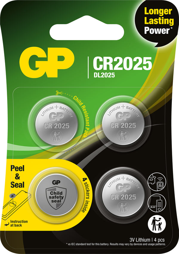 GP Lithium Cell batteri CR2025 4-pk